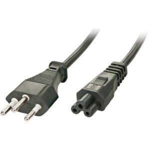 Kabllo për Furnizim me Energji IEC / LINDY Power Cable Swiss Plug to IEC 320 C5 / 2m – Zezë