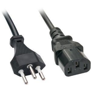 Kabllo për Furnizim me Energji IEC / LINDY Power Cable Swiss Plug to IEC320 C13 / 5m – Zezë