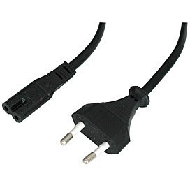 Kabllo për Furnizim me Energji IEC / LINDY Power Cable Euro Plug to IEC 320 C7 / 2m – Zezë