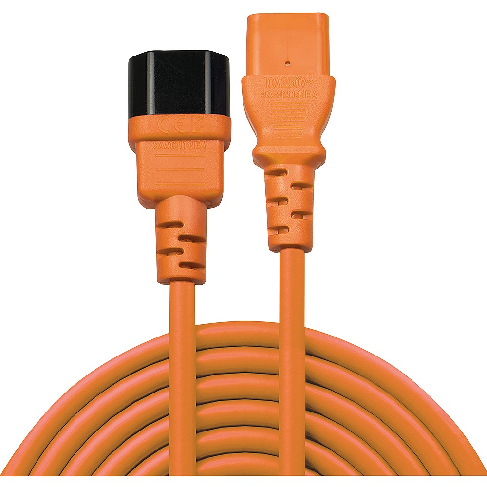 Kabllo për Furnizim me Energji IEC / LINDY Power Extension Cable IEC C14 to C13 / 1m – Portokalli - Figura 2