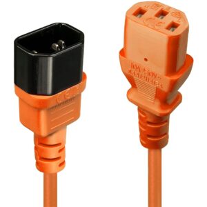 Kabllo për Furnizim me Energji IEC / LINDY Power Extension Cable IEC C14 to C13 / 2m – Portokalli