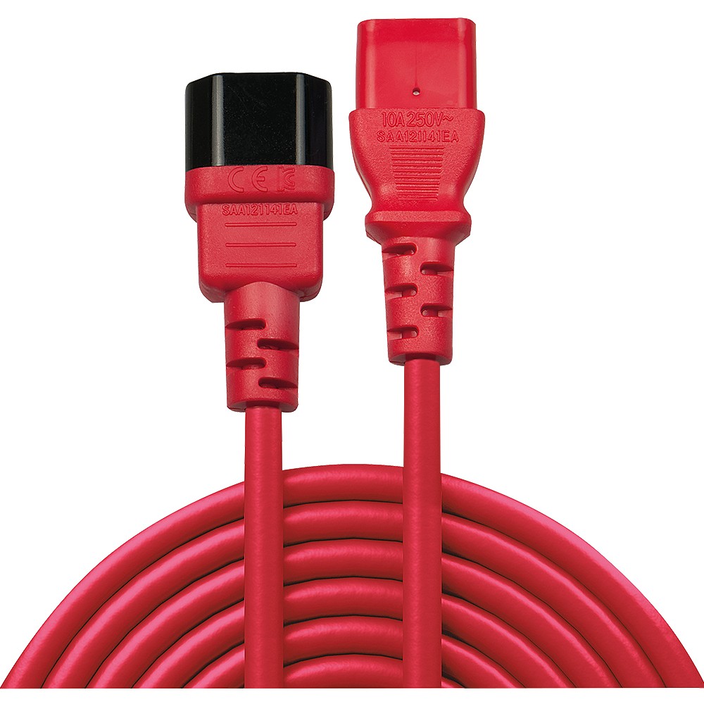 Kabllo për Furnizim me Energji IEC / LINDY Power Extension Cable IEC C14 to C13 / 0.5m – Kuqe - Figura 2