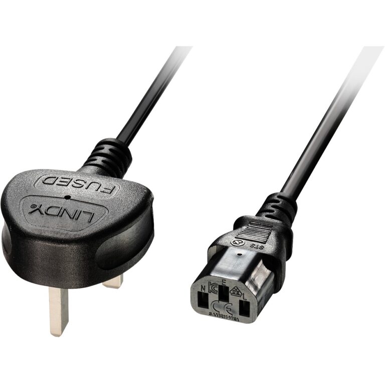 Kabllo për Furnizim me Energji IEC / LINDY Power Cable UK Plug to IEC-320 C13 / 2m – Zezë