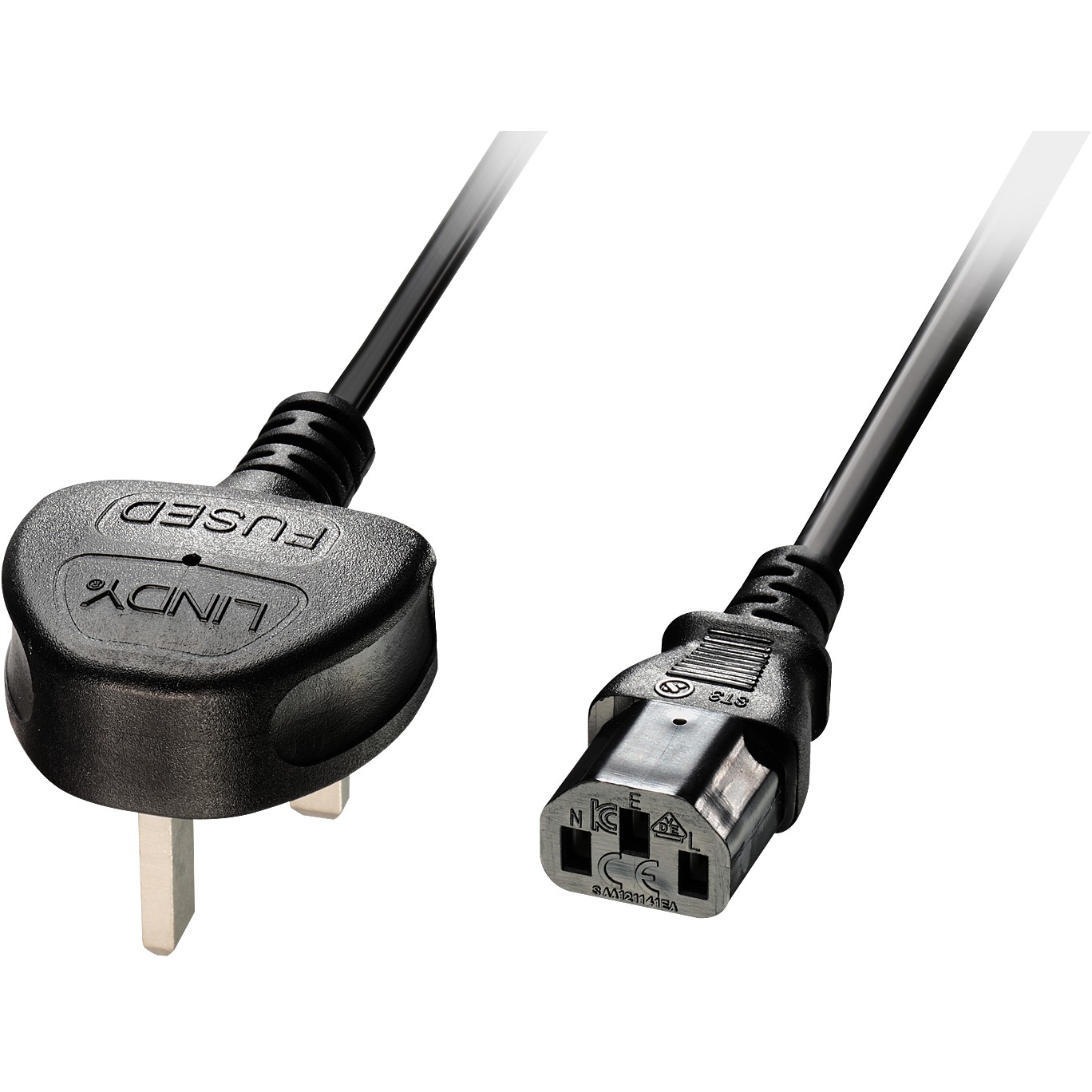 Kabllo për Furnizim me Energji IEC / LINDY Power Cable UK Plug to IEC-320 C13 / 2m – Zezë