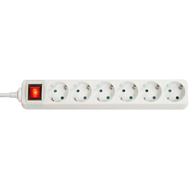 Kabllo për Furnizim me Energji IEC / LINDY Power Strip with Switch Schuko 6-Port – Bardhë