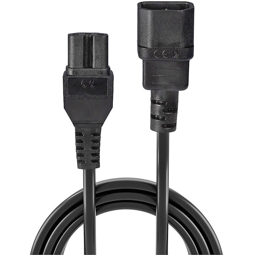 Kabllo për Furnizim me Energji LINDY Cable / 2m / IEC C14 → IEC C15 (Hot Condition) - Zezë - Figura 2