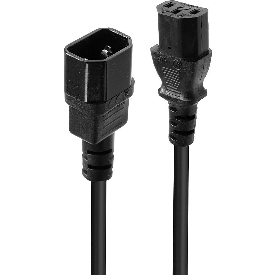 Kabllo për Furnizim me Energji LINDY Cable / 1m / IEC C14 → IEC C13 - Zezë
