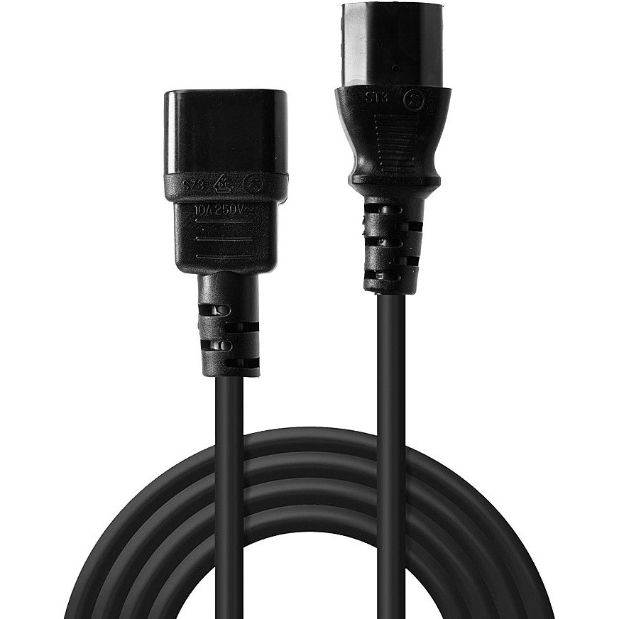 Kabllo për Furnizim me Energji LINDY Cable / 1m / IEC C14 → IEC C13 - Zezë - Figura 2