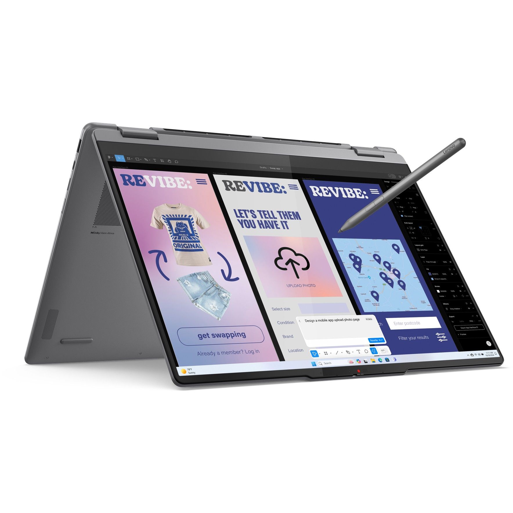 Laptop Lenovo Yoga 7 2-in-1 16ILL10 2in1 / Ultra 7-258V / 32GB LPDDR5x / 1TB / 16" 2.8K OLED Touch / Intel Arc Graphics 140V - Gri - Figura 3