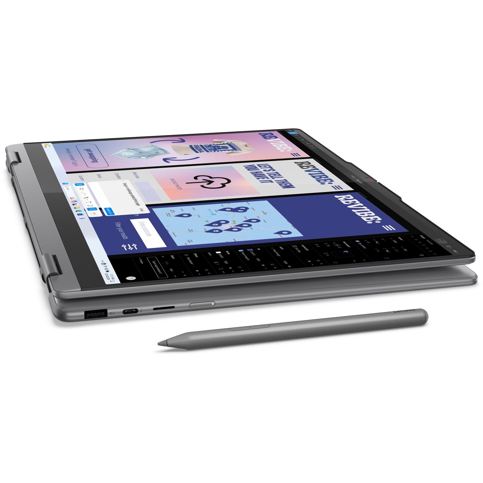 Laptop Lenovo Yoga 7 2-in-1 16ILL10 2in1 / Ultra 7-258V / 32GB LPDDR5x / 1TB / 16" 2.8K OLED Touch / Intel Arc Graphics 140V - Gri - Figura 4