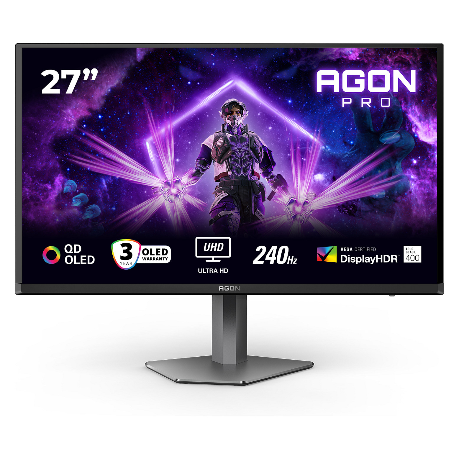 Monitor Gaming AOC AG276UZD / 26.5" / 4K Ultra HD OLED / 240 Hz / 0.03 ms / HDMI+USB+DP - Zezë