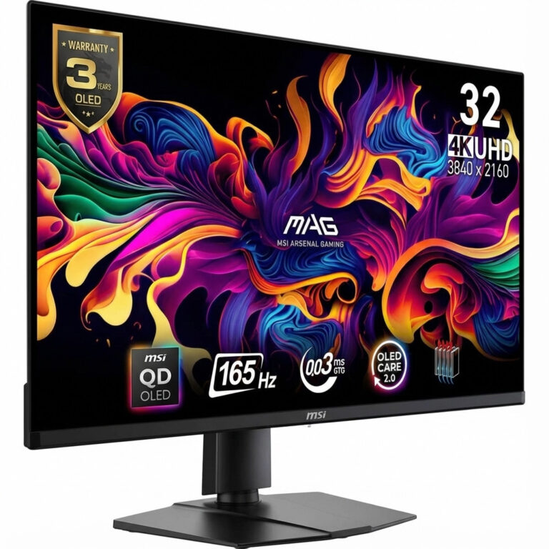Monitor Gaming TFT MSI MAG 321UPDE 9S6-3DD39T-029 / 32"/ 4K Ultra HD QD-OLED / 165 Hz / 0.03 ms / HDMI+DP - Zezë