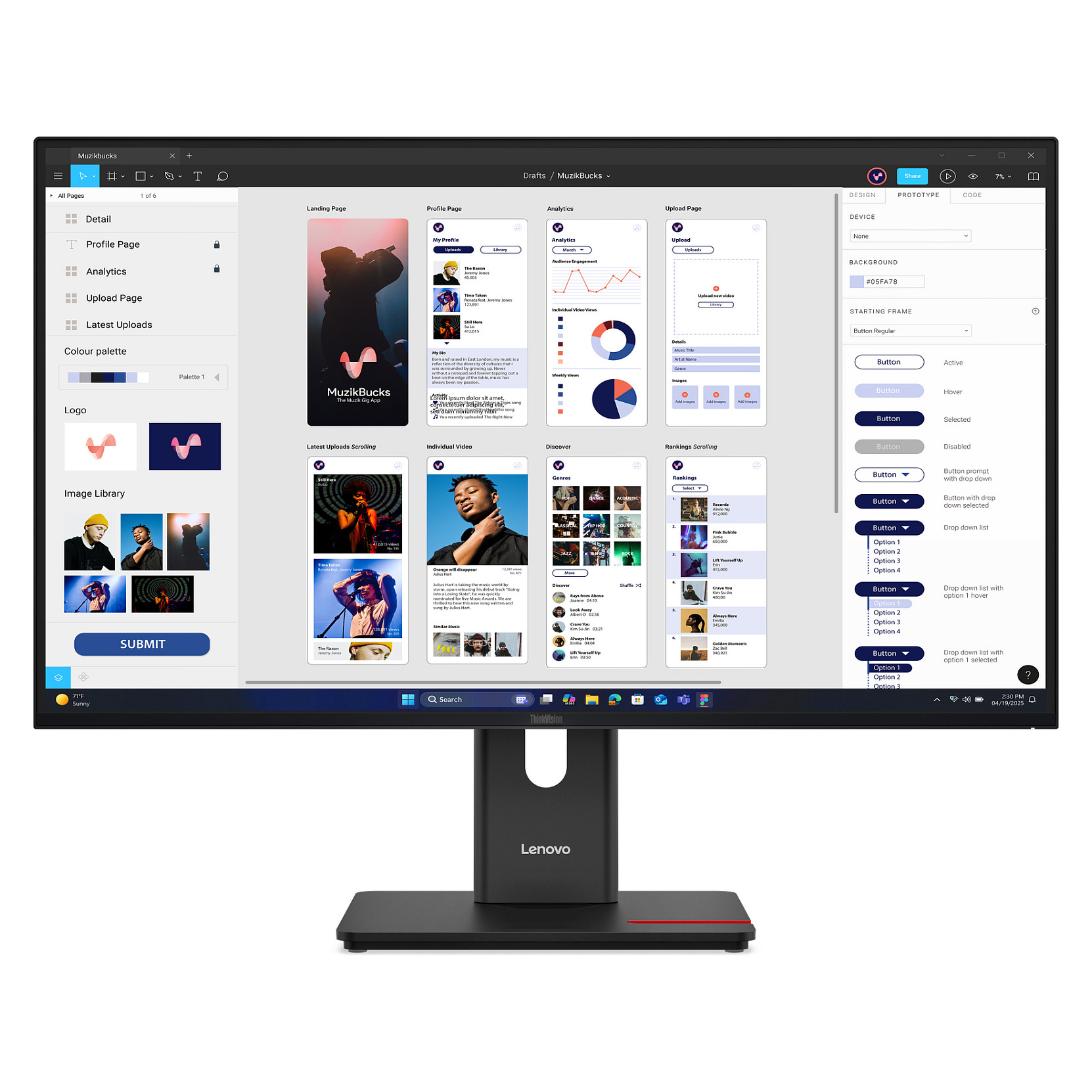 Monitor Lenovo ThinkVision T32UD-40 / 31.5" / 4K Ultra HD IPS / LCD / 60 Hz / 6 ms / HDMI+USB+DP - Zezë