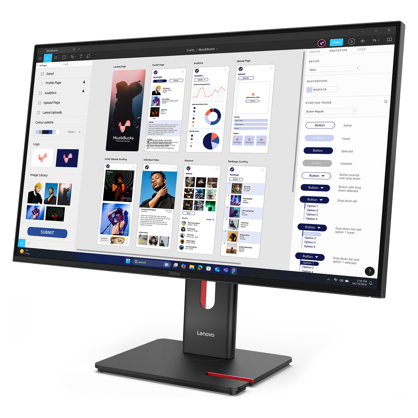 Monitor Lenovo ThinkVision T32UD-40 / 31.5" / 4K Ultra HD IPS / LCD / 60 Hz / 6 ms / HDMI+USB+DP - Zezë - Figura 3