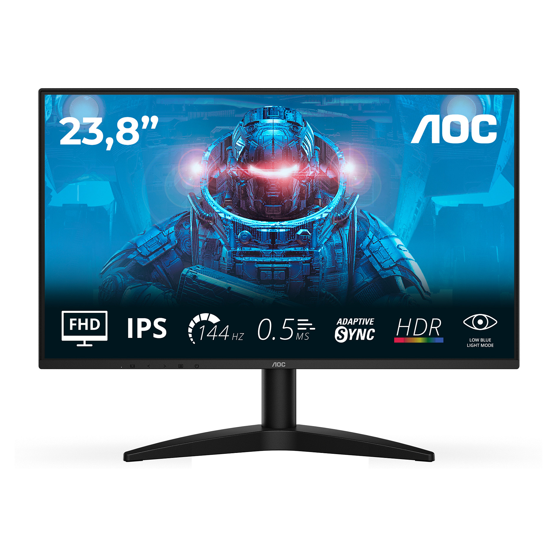 Monitor Gaming AOC 24B36X / 23.8" / Full HD IPS / LED / 144 Hz / 4 ms / HDMI+DP+HDCP - Zezë