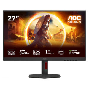 Monitor Gaming AOC Q27G4SRU / 27" / Quad HD Fast IPS / LED / 320 Hz / 0.3 ms / HDMI+USB+DP+HDCP - Zezë/Kuqe