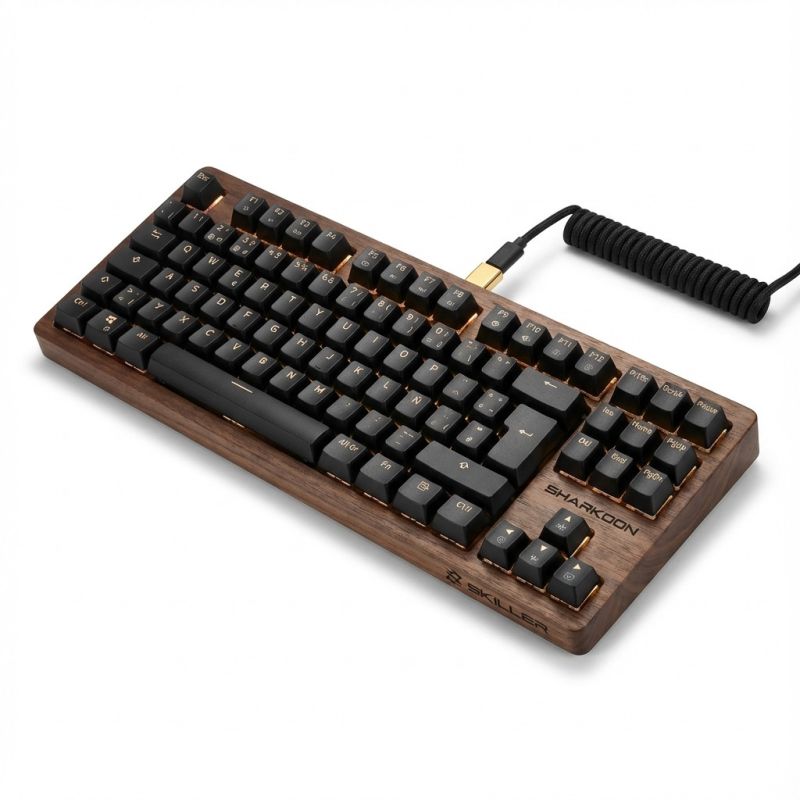 Tastierë Gaming Sharkoon SKILLER SGK50 S3 / Wood PBT / Yellow Switches / Spanish layout - Druri / Zezë