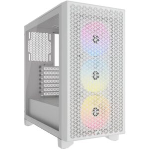 Kasë Corsair 3000D RGB Airflow White Midi Tower ATX Gaming Case – Bardhë