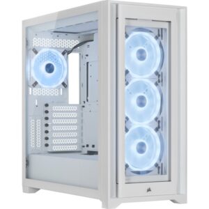 Kasë Corsair iCUE 5000X RGB QL Edition Mid‑Tower ATX Gaming Case White – Bardhë