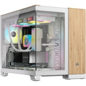 Kasë CORSAIR mATX 2500X Tempered Glass – Bardhë/Dru Bambu