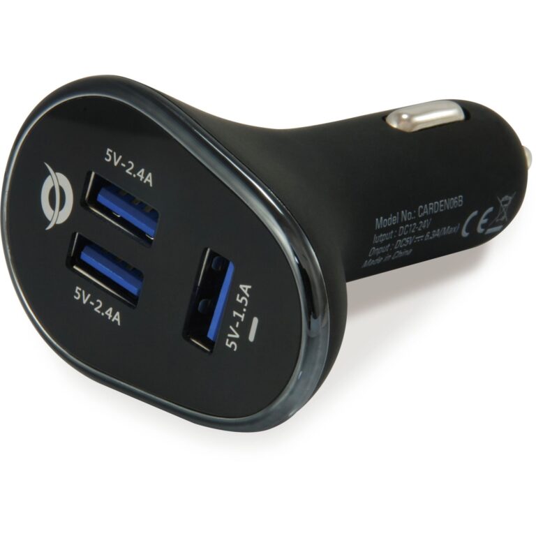 Conceptronic 3-Port USB Car Charger 3x USB-A / 31.5W – Zezë