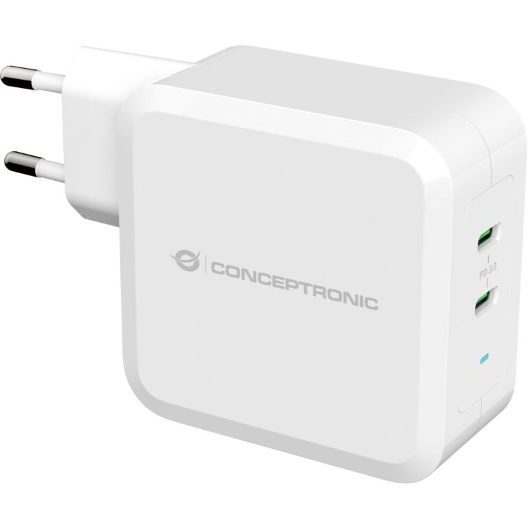 Conceptronic 2-Port GaN USB-C Charger / 100W PD 3.0 / PPS – Bardhë