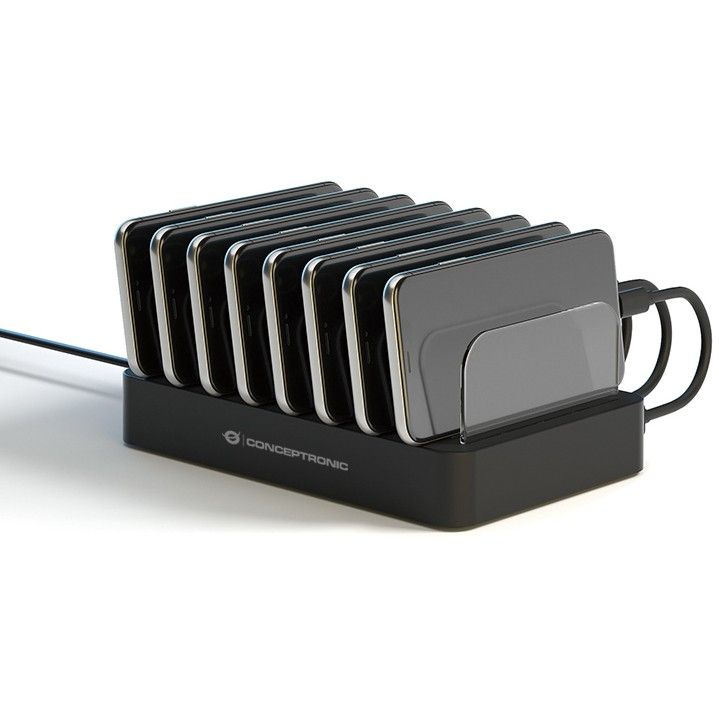 Conceptronic 8-Port USB Charger  6x USB-A / 2x USB-C – 75W PD / 3.0 – Zezë - Figura 3