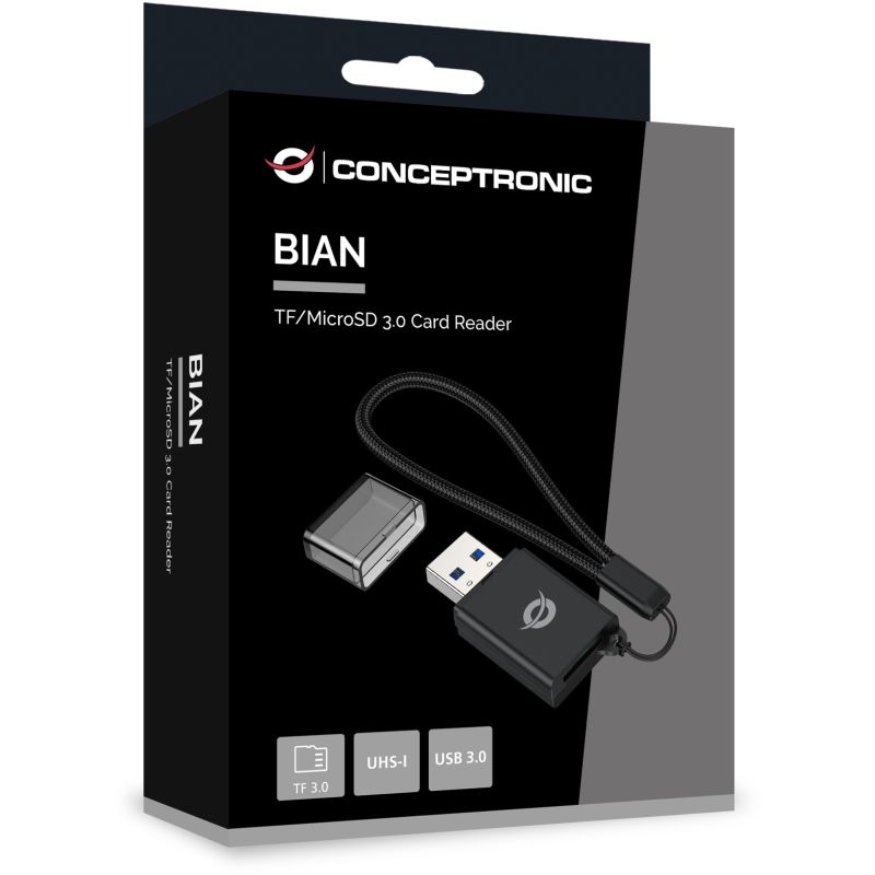 Aksesorë për telefon Conceptronic USB-A 3.0 Card Reader TF/MicroSD 3.0 – Zezë - Figura 5