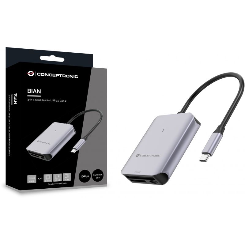 Aksesorë për telefon Conceptronic USB-C 3.2 Card Reader SD/TF 4.0/CFast 2.0 – Zezë - Figura 4