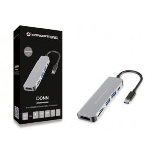 Hub Udhëtimi CONCEPTRONIC 4-në-1 USB-C në HDMI/2xUSB 3.0 60W PD – Hiri 6