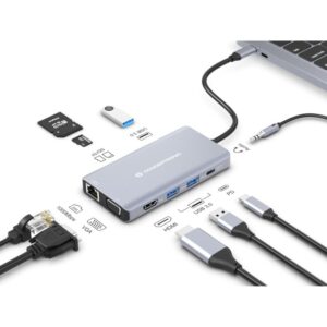 Hub Udhëtimi CONCEPTRONIC 10-në-1 USB-C në HDMI/USB-A/VGA/AUX – Hiri 8
