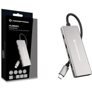 Hub Udhëtimi CONCEPTRONIC 7-në-1 USB-C në 3xUSB-C/3xUSB-A – Hiri 7