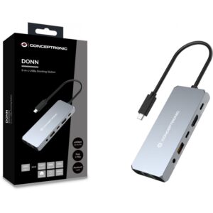 Hub Udhëtimi CONCEPTRONIC 6-në-1 USB-C në HDMI/USB-A/GbE/AUX – Hiri 7