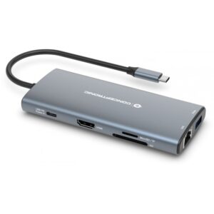 Hub Udhëtimi CONCEPTRONIC 10-në-1 USB-C në HDMI/2xUSB-C/3xUSB-A – Hiri 7