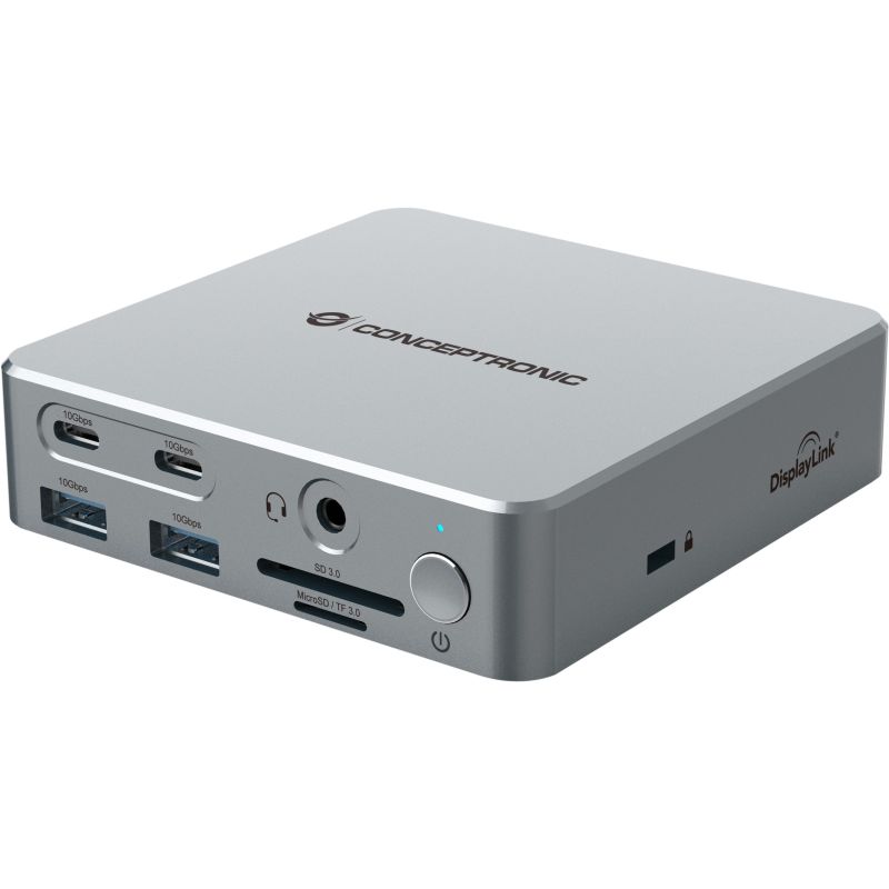 Docking Station CONCEPTRONIC 15-në-1 USB-C në 2xHDMI/2xUSB-C/4xUSB-A 80W - Argjend - Figura 2