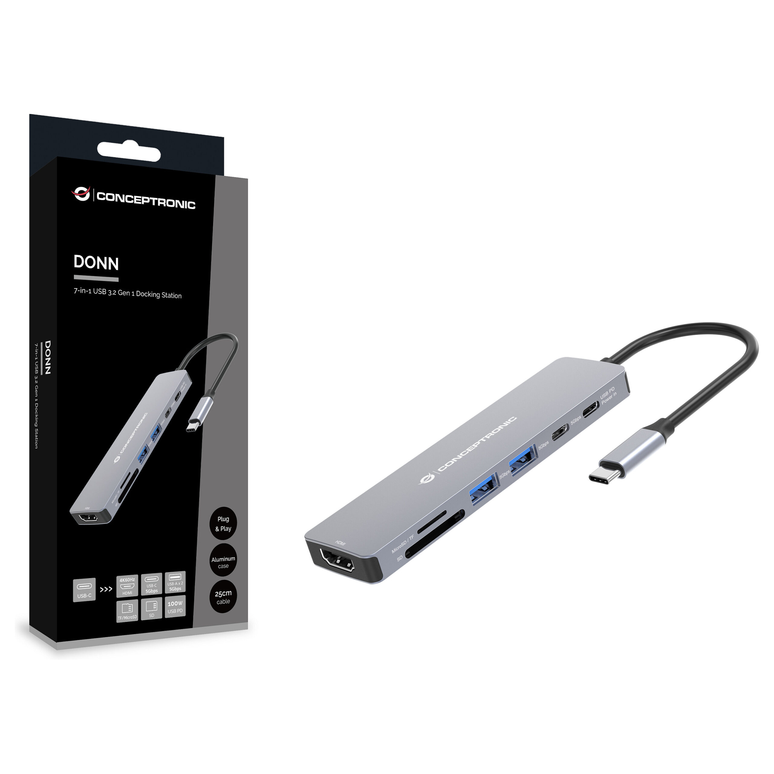 Docking Station Conceptronic 7-in-1 / USB-C + HDMI + USB-A - Figura 5