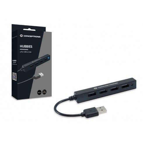 HUB Conceptronic / 4‑Port / USB‑A 2.0 → 4x USB‑A 2.0 / Slim Bus‑Powered – Zezë - Figura 3