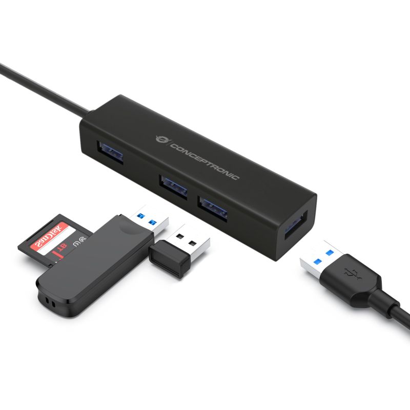 HUB Conceptronic / 4‑Port / USB‑C 3.2 Gen1 → 4x USB‑A 3.0 / Bus‑Powered – Zezë - Figura 2