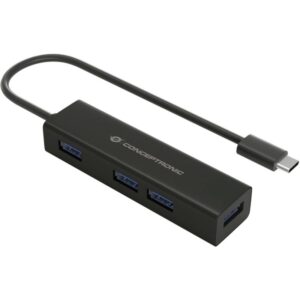 HUB Conceptronic / 4‑Port / USB‑C 3.2 Gen1 → 4x USB‑A 3.0 / Bus‑Powered – Zezë
