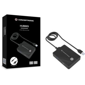 HUB Conceptronic / 4‑Port / USB‑A 3.0 → 3x USB‑A 2.0 + 1x USB‑A 3.0 / DC Bus‑Powered – Zezë 6