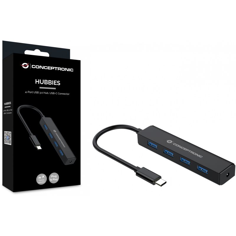 HUB Conceptronic / 4‑Port / USB‑C 3.2 Gen1 → 4x USB‑A 3.0 / Bus‑Powered – Zezë - Figura 2