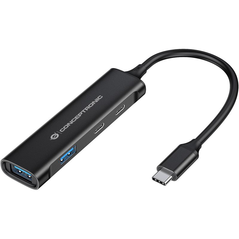 HUB Conceptronic / 4‑Port / USB‑C 3.2 Gen1 → 2x USB‑A 3.0 / 2x USB‑C / Bus‑Powered – Zezë