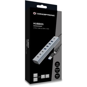HUB USB 3.0/USB‑C Conceptronic / 4‑Port (4x A3.0) / pa furnizim energjie – Gri 8