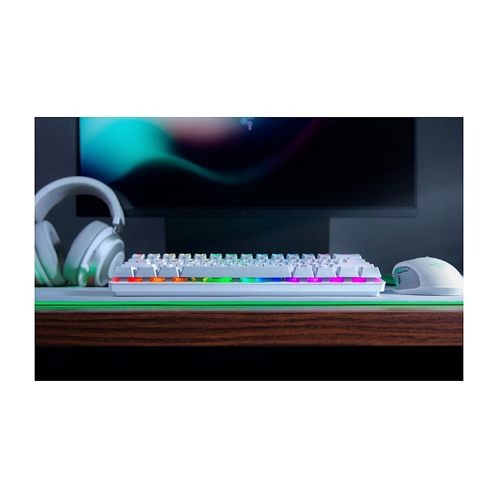 Tastierë Gaming Razer Huntsman Mini Mercury Edition / Red Switch / Wired / QWERTY / US Language – Bardhë - Figura 3