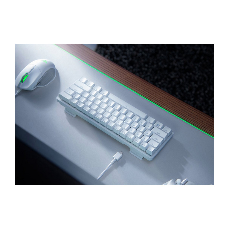 Tastierë Gaming Razer Huntsman Mini Mercury Edition / Red Switch / Wired / QWERTY / US Language – Bardhë - Figura 4