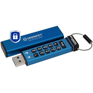 USB Flash Drive / Kingston / IronKey Keypad 200 / 128GB / Blu - Figura 3