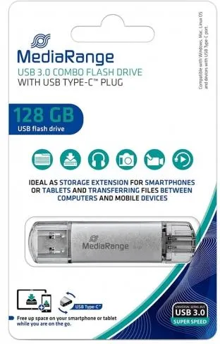 USB Flash Drive / MediaRange / 128GB / USB 3.1 / Combo / USB-A & USB-C