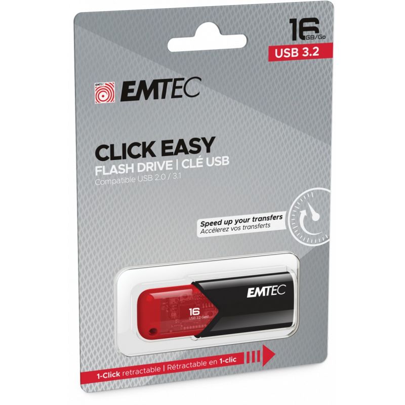 USB Flash Drive / Emtec / 16GB / USB 3.2 / Click Easy B110 / Kuqe