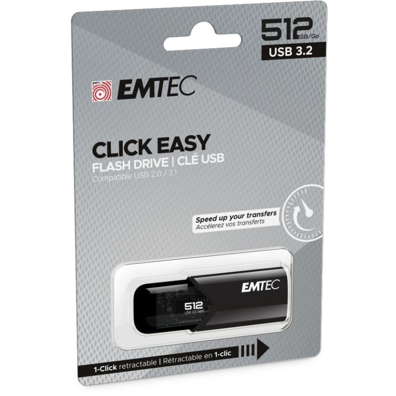 USB Flash Drive / Emtec / 512GB / USB 3.2 / Click Easy B110 / Zezë