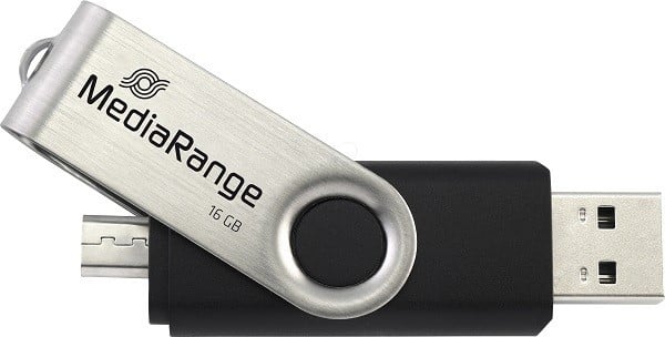 USB Flash Drive / MediaRange / 16GB / USB 2.0 / Combo / USB-A & Micro USB